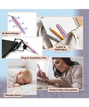 CLANCE Electric Nail Drill - Professional Manicure Pedicure Tool for Natural & Acrylic Nails | 11 Multifunction Drill Bits + 100 Sanding Bands Included (Rose) - Buy Online on GoSupps.com