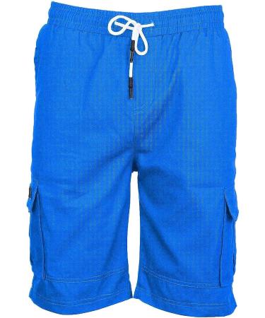 Men's Casual Cargo Shorts - Oversized Multi-Pocket Drawstring Shorts for Summer - Quick Dry, Blue, Size XL - Buy Online on GoSupps.com