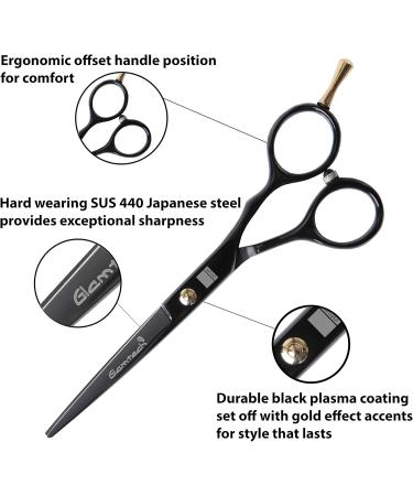 Glamtech Onyx Professional Hairdressing Scissors Haircut Slice Cutting - built for Professional Use (5.25 Inch) - Buy Online on GoSupps.com