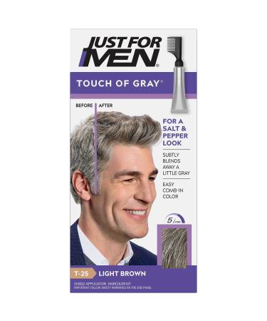 Just for Men Touch of Gray Comb-In Hair Color Light Brown T-25 1.4 oz (40 g)