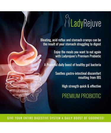 LadyRejuve Premium Probiotics | 120 Vegan Tablets | 10 Billion CFU - Women's Probiotic Supplement for Digestive Health & Constipation Relief - Buy Online on GoSupps.com