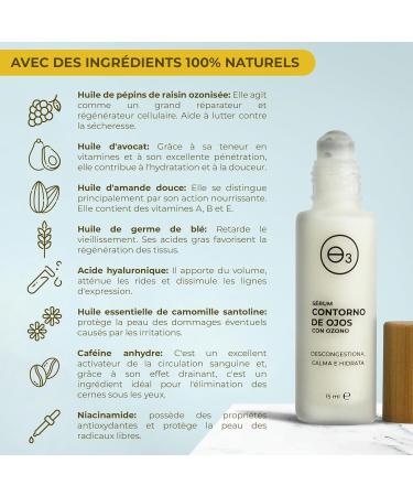 OZONO D'OR - Eye Contour Serum with 100% Natural Organic Ozone Reduces Dark Circles and Wrinkles by Improving Microcirculation with Ozone | Anti-Wrinkle Eye Contour Women Men with Roll on - Buy Online on GoSupps.com