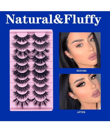10 Pairs of 8D Curly Fluffy Cat-Eye Faux Mink False Eyelashes - Natural Long Lashes for Stunning Look - Buy Online on GoSupps.com