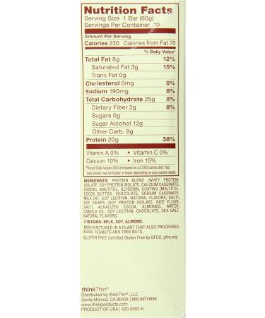 ThinkThin High Protein Bar - Brownie Crunch 10 Count | 60g Protein Bars for Energy & Nutrition - Buy Online on GoSupps.com