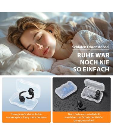 Reusable Washable Silicone Ear Plugs for Sleeping - Noise Reduction SNR 33-36dB | Travel & Hearing Protection - Buy Online on GoSupps.com
