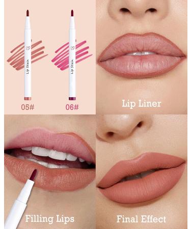 Long-Lasting Lip Stain Marker Pen Set - Waterproof Matte Red Lip Liner & Liquid Lipstick for Precise Makeup - 2 Pcs - Buy Online on GoSupps.com