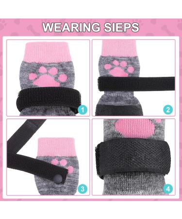 Cooltail Non-Slip Waterproof Dog Socks - Outdoor Shoes for Small Dogs with Pfot Protection & Belt Traction Control - Ideal for Hardwood Floors - Pink - Buy Online on GoSupps.com