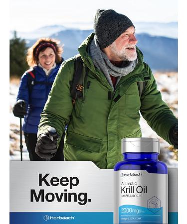 Antarctic Krill Oil 2000mg Softgels | Omega-3 EPA DHA Supplement with Astaxanthin | Non-GMO & Gluten Free | 60 Capsules by Horbaach - Buy Online on GoSupps.com