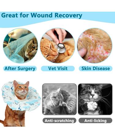 Crazy Felix Soft Cat Cone Collar | Adjustable Recovery Cone for Cats | Stop Licking & Scratching | Easy Eat & Drink | M - Blue - Buy Online on GoSupps.com