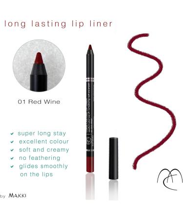 Long Lasting Red Wine Lip Liner Pencil - Intense Color | Creamy, No Feathering Formula - Buy Online on GoSupps.com