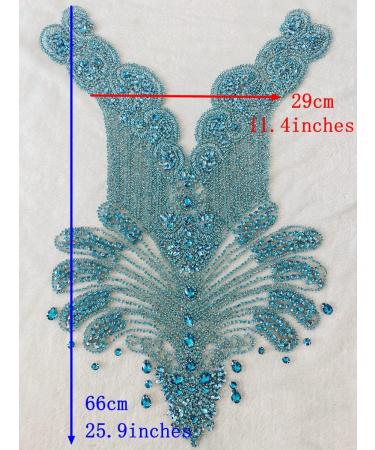 Handmade Rhinestone Applique - Silver 2 Crystal Patch for Dresses - Sew-On Beads Accessory - Buy Online on GoSupps.com