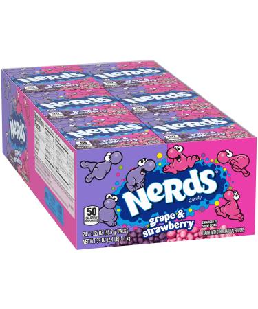 Wonka NERDS Strawberry & Grape American Candy Bags 46.5g (Pack of 24)