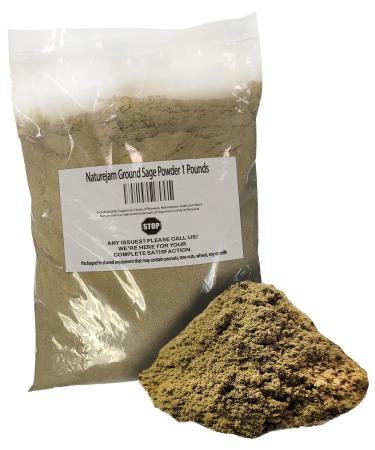 Naturejam Ground Sage Powder 1 Pound-100% Natural Dried Leaves Grounded to Powder For Culinary Use-Food Grade 1 Pound (Pack of 1)