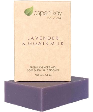 Lavender Goats Milk Soap Bar. Natural and Organic Soap. With Organic Skin Loving Oil. This Soap Makes a Wonderful and Gentle Face Soap or All Over Body Soap. 4.5 oz Bar 1 Pack