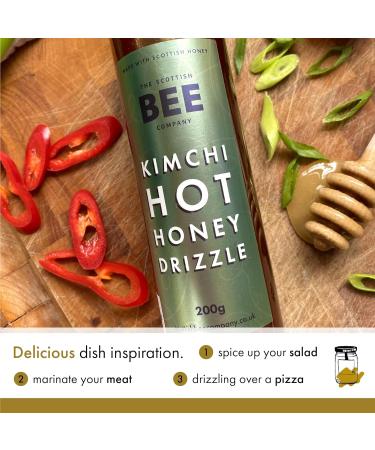 Kimchi Hot Honey Drizzle 200g - Locally Sourced Blossom Honey & Kimchi Brine for Zingy Dishes | The Scottish Bee Company - Buy Online on GoSupps.com