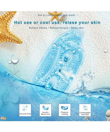 CONBELLA Ice Face Mask for Hot/Cold Therapy - Gel Bead Mask for Puffy Eyes, Headaches & Stress Relief - Soft Plush Backing - Eye Holes - 6 Blue Pack - Buy Online on GoSupps.com