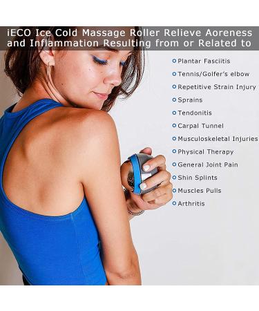 iECO Cryosphere Cold Massage Roller Ball - Myofascial Release & Trigger Point Therapy for Muscle Knots - Deep Tissue Ice Massager in Gray+Blue - Buy Online on GoSupps.com