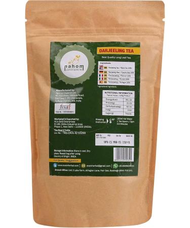 NAHOM Premium Darjeeling Loose Leaf Black Tea Himalayan Black Tea - Flowery Aromatic & Delicious | Picked & Packed in India | Champagne of Teas | 3.53oz/ 100 Grammes - Buy Online on GoSupps.com