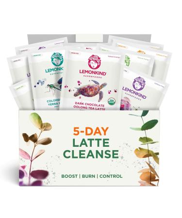 Organic 5 Day Fat-Burn Cleanse for Weight Loss Jumpstart & Detox  Plant-Based & Gluten-Free 25 Vegan Lattes (Coffee Chocolate Vanilla Maqui & Matcha)