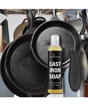 Culina Cast Iron Cleanser - Cleans & Protects Cast Iron Cookware Kosher Certified 8oz with Handle | Shop Internationally - Buy Online on GoSupps.com