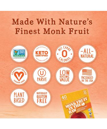 Monk Fruit Sweetener Packets - Keto Zero Calorie, 40 Count Box - Buy Online on GoSupps.com