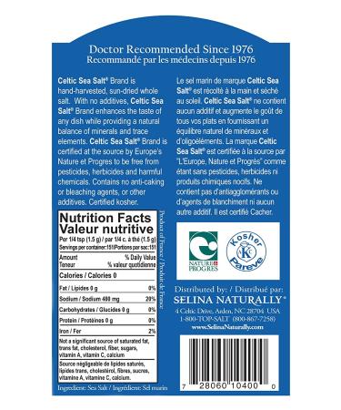 Celtic Sea Salt Light Grey Pouch 8 oz - Natural Trace Minerals for Cooking and Seasoning - Buy Online on GoSupps.com