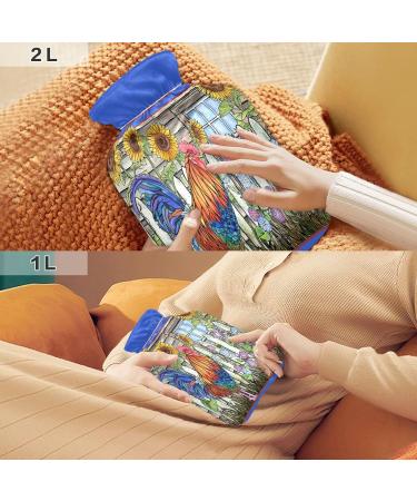 Rooster in Barnyard Hot Water Bottle 1L - Small BPA Free Heat Bag for Pain Relief & Cramps - Buy Online on GoSupps.com