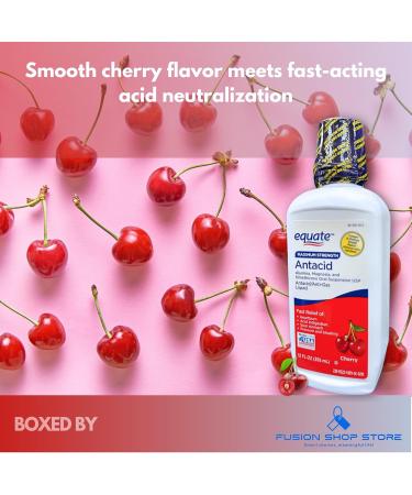 Antacid Liquid Maximum Strength- Cherry Flavor 12 fl. Oz (Pack of 1) Boxed by Fusion Shop Store - Buy Online on GoSupps.com