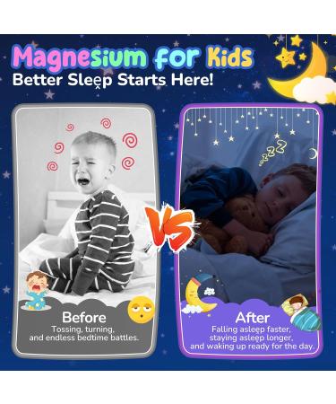 Kids Magnesium Glycinate Gummies + Calcium + Omega 3 - Kids Sleep & Calm Gummies Melatonin Free Magnesium Gummies + L-theanine B6 D3 & K2 Zinc C for Restful Sleep Bones Brain & Immunity 2 Pack 60 Count (Pack of 2) - Buy Online on GoSupps.com