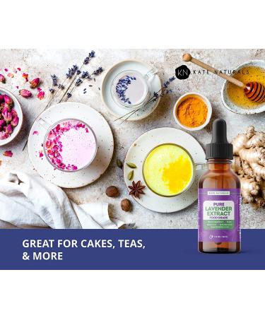 Lavender Extract (1oz) by Kate Naturals - 100% Natural & Vegan Flavoring for Baking & Drinks | Gluten-Free Edible Oil - Culinary Lavender Extract - Buy Online on GoSupps.com