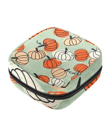 Autumn Pumpkin Sanitary Napkin Storage Bag Feminine Product Pouches Portable Period Kit Bag Menstruation First Period Bag for Women Teen Girls Ladies Menstrual Cup Pouch Tampon Bags Color 6