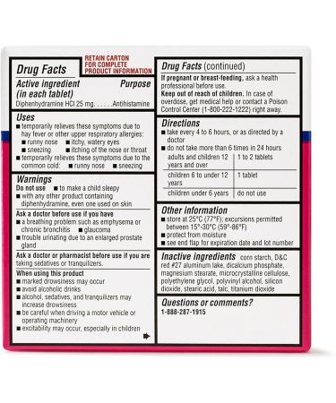 FUSION SHOP STORE Smart choices meaningful life! Diphenhydramine 25mg Tablets- Allergy Relief Hcl 100ct (Pack of 1) - Buy Online on GoSupps.com