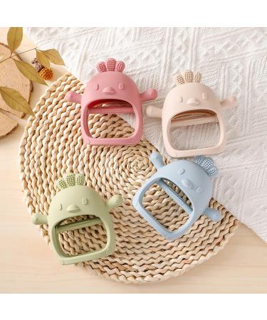 Bite Ring Baby Toys 2-Piece Dental Aid for 0-12 Months | Sensory Teething Gifts in Blue & Green - Buy Online on GoSupps.com