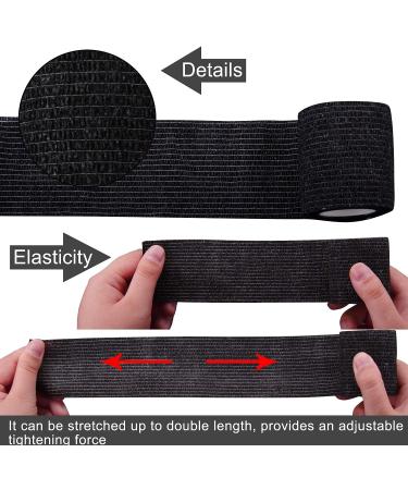 BQTQ 30 Rolls Self Adherent Wrap Stretch Bandages - 2 Inch Black Self Adhesive Bandage Tape for Wrist Ankle Sprains - Buy Online on GoSupps.com