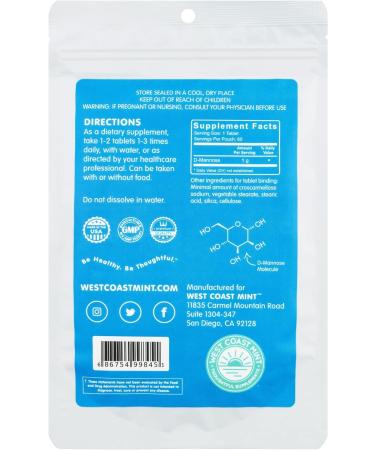 D-Mannose Tablets (60ct) - Non-GMO | Natural UTI Support - Buy Online on GoSupps.com