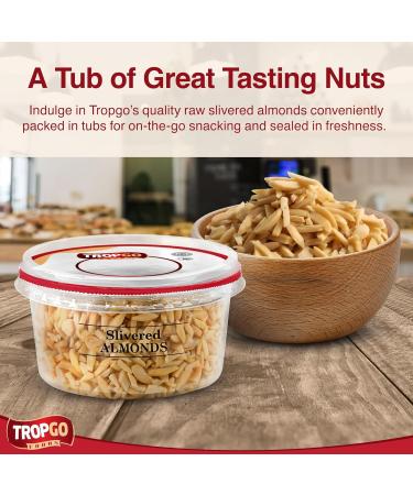 Tropgo Slivered Raw Almonds - Fresh Chopped Almond Nuts in a Resealable and Recyclable Tub - Fibre and Protein Rich Guilt Free Sliced Almond Nuts Snack - Ideal Healthy Snack for all Ages (150G) - Buy Online on GoSupps.com