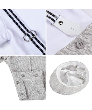 Mint Green Baby Boy Romper Suit | Infant Gentleman Jumpsuit with Bow Tie Waistcoat | 9-12 Months Light Grey - Buy Online on GoSupps.com