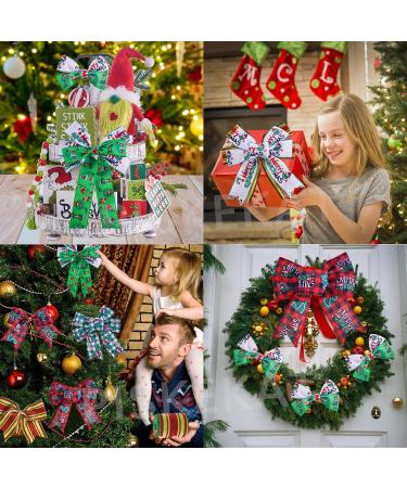 Christmas Ribbon Wired 2.5 Inch x 25Yards(5 Roll x 5 Yards) Grinchs Ribbon for Wreaths Bows DIY Christmas Ribbon with Wire for Gift Wrapping Crafts DIY Grinchs Christmas Decorations Holiday Decor - Buy Online on GoSupps.com