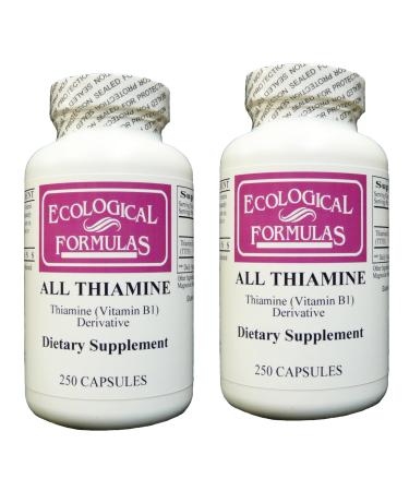 Ecological Formulas All Thiamine Vitamin B1 50 mg 2 X 250 Capsules Unflavored 250 Count (Pack of 2)