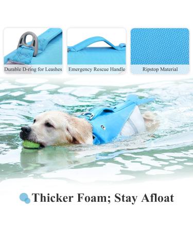 Vivaglory Adjustable Dog Swimming Vest for Small & Medium Dogs - Easy-On Sporty Design Blue XS (43-51 cm Ribcage Girth) - Buy Online on GoSupps.com