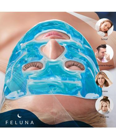 Feluna gel face mask relaxation mask wellness mask for cold therapy gel mask cooling mask for sunburn & allergies cooling glasses relaxation mask for migraines and headaches - Buy Online on GoSupps.com