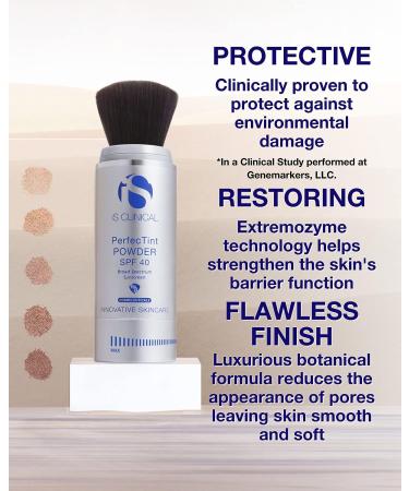 iS CLINICAL PerfecTint Powder SPF 40 Ivory - Tinted Loose Face Powder with SPF for Flawless Makeup Finish - Buy Online on GoSupps.com