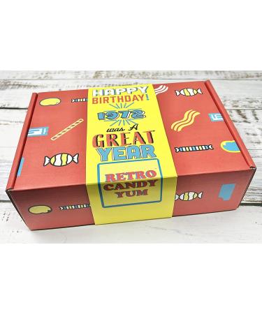 Retro Candy Yum 1972: 50th Birthday Gift Box for 70s Candy Mix - Ideal for 50 Year Old Born in 1972 - Buy Online on GoSupps.com