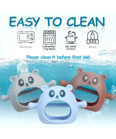 Mytium Teething Toys 3PCS - Silicone Baby Teether Toy for 3+ Months Infants - Easy-to-Hold Mitten Teether for Chew and Sucking Needs - Buy Online on GoSupps.com