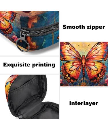 Elegant Butterfly & Floral Napkin Storage Bag | Portable Period Bag for Women & Teens | Menstrual Cup Pocket & Breastfeeding Insert Holder - Buy Online on GoSupps.com