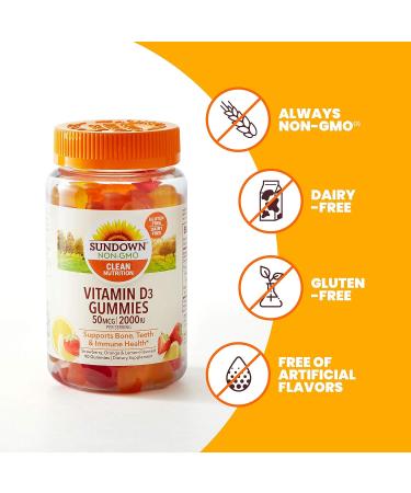 Sundown Vitamin D3 Gummies - Supports Bone, Teeth, and Immune Health - 90 Count - Buy Online on GoSupps.com
