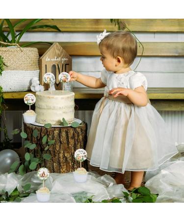 Yexiya 48 Pcs Baby Shower Cupcake Toppers Welcome Baby Cupcake Toppers Gold Woodland Jungle Safari Theme Cake Decor Gender Reveal Cake Topper Boy Girl Birthday Party Green Leaf Cake Decor (Woodland) - Buy Online on GoSupps.com