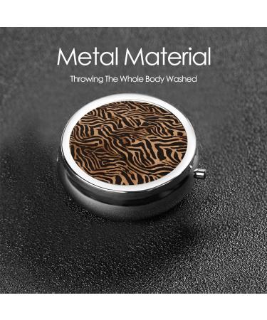 Leopard Print Round Pill Box | 3 Compartment Portable Travel Medicine Organizer | Mini Decorative Purse for Tablets & Vitamins - Buy Online on GoSupps.com