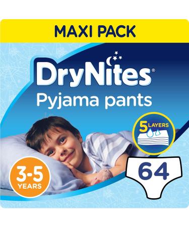 Huggies DryNites Night Diapers for Boys (3-5 Years) - 64 Count with 28 Mattress Inserts | Best Absorbent Protection - Buy Online on GoSupps.com