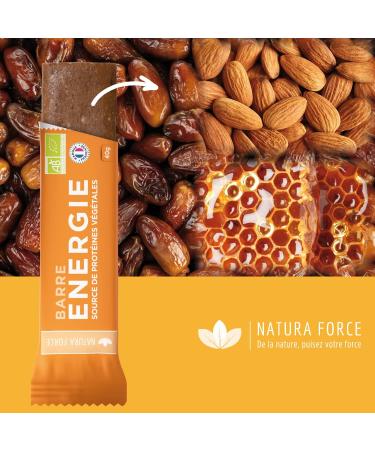 NATURA FORCE - Energy Bar - 40g - Pack of 10 - Rich in fiber and trace elements - 6.5g of protein - Made in France - Certified Organic - Buy Online on GoSupps.com